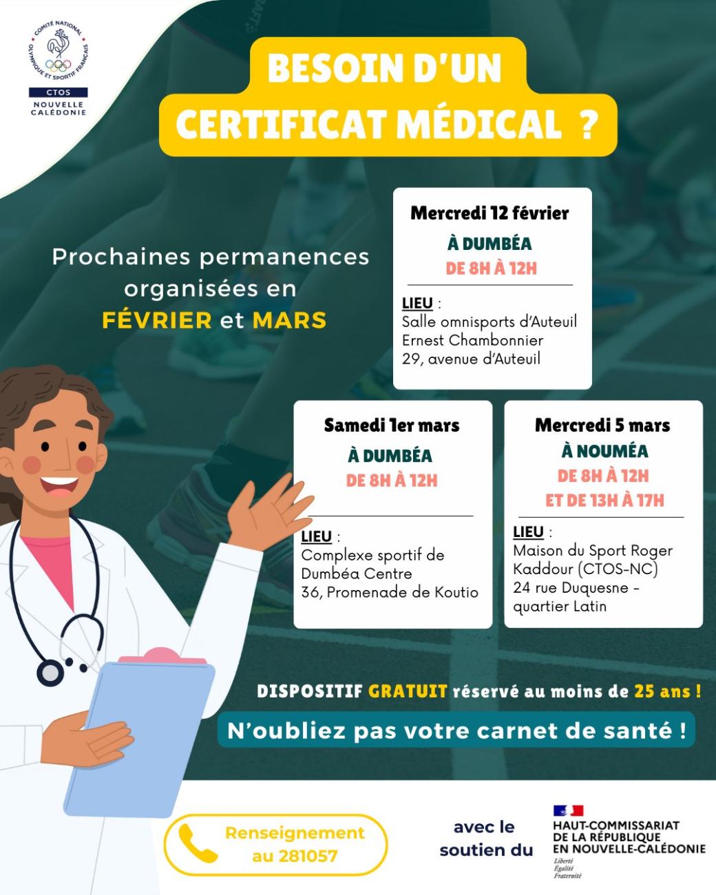 RDV certificats médicals